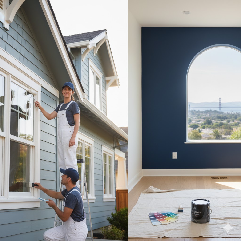 A beautifully painted modern home exterior showcasing expert craftsmanship.